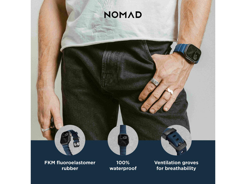 Nomad Rocky Point Band - 45mm | Atlantic| Black Hardware