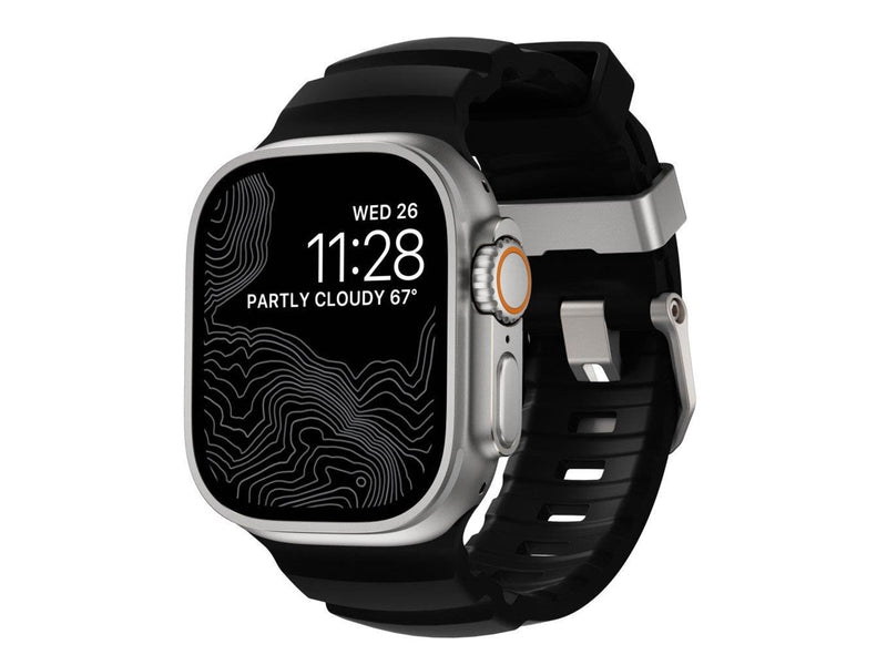 Nomad Rocky Point Band - 46mm/49mm | Carbon Black | Natural Hardware
