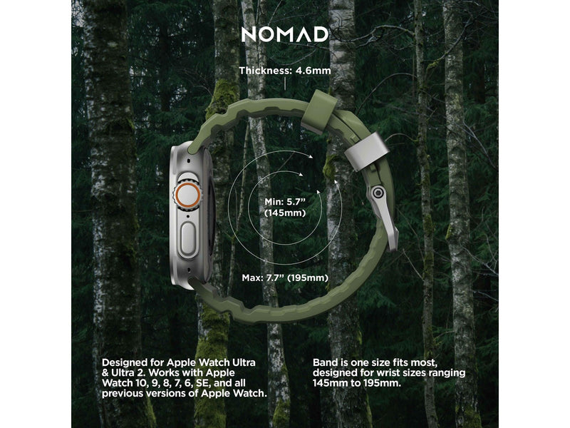 Nomad Rocky Point Band - 46mm/49mm | Forest | Natural Hardware