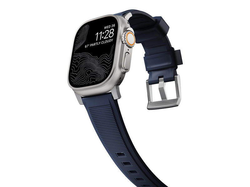 Nomad Rugged Strap - atlantic blue/silver - AW Ultra 2/1 49mm 9/8/7 45mm/6/SE/5/4 44mm/3/2/1 42mm