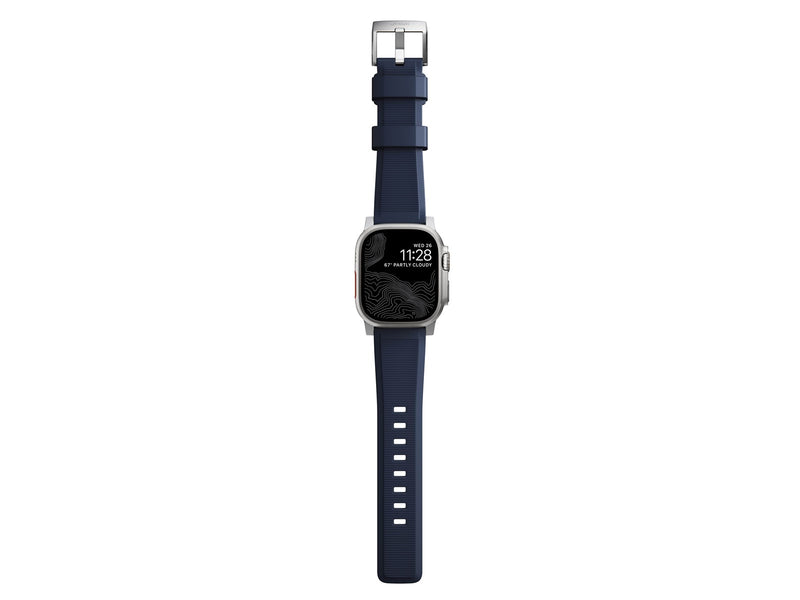 Nomad Rugged Strap - atlantic blue/silver - AW Ultra 2/1 49mm 9/8/7 45mm/6/SE/5/4 44mm/3/2/1 42mm