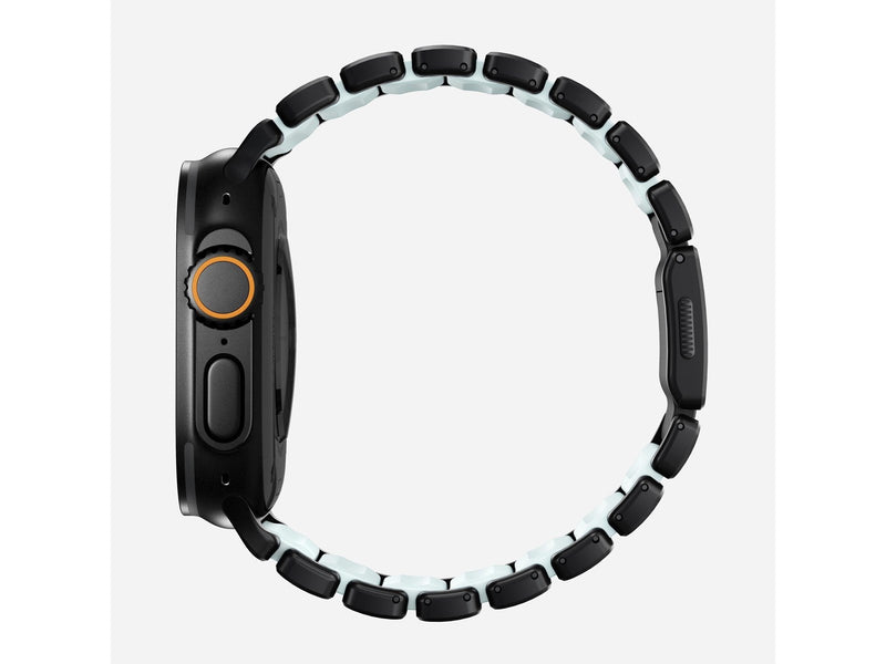 Nomad Stratos Band - 49mm | Black Titanium | Icy Blue Glow FKM