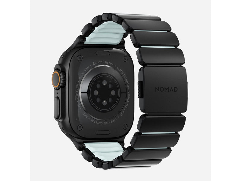 Nomad Stratos Band - 49mm | Black Titanium | Icy Blue Glow FKM