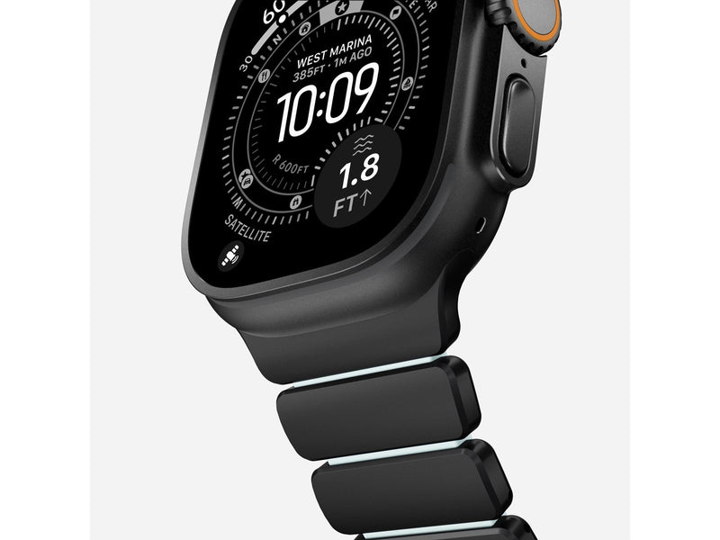 Nomad Stratos Band - 49mm | Black Titanium | Icy Blue Glow FKM