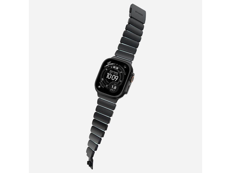 Nomad Stratos Band - 49mm | Black Titanium | Icy Blue Glow FKM