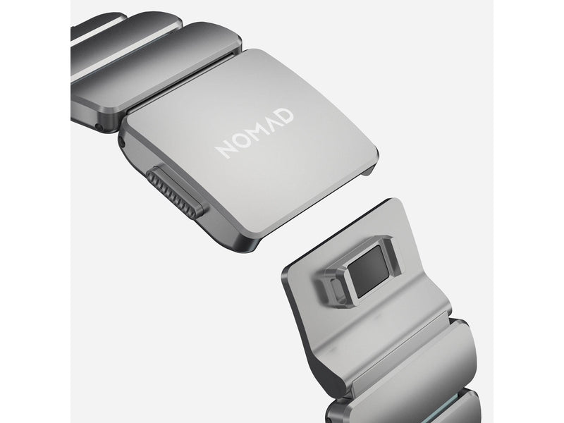 Nomad Stratos Band - 49mm | Natural Titanium | Icy Blue Glow FKM