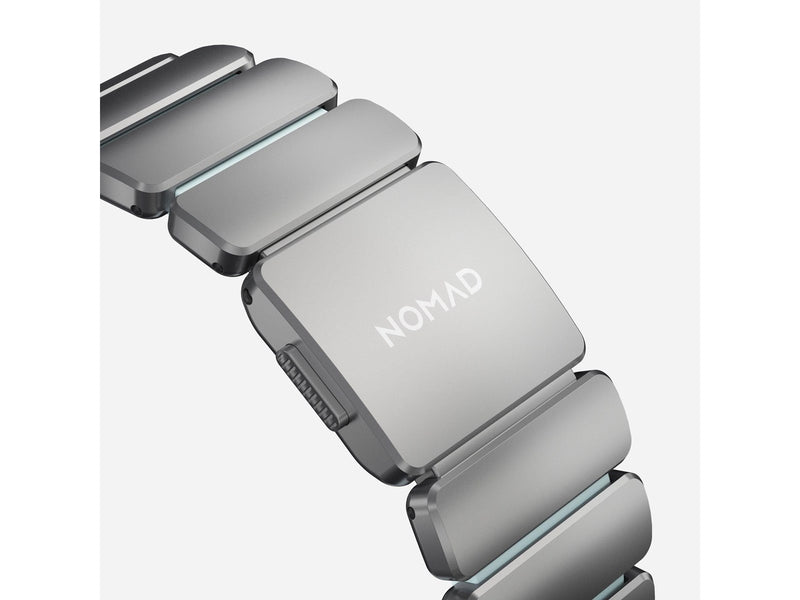 Nomad Stratos Band - 49mm | Natural Titanium | Icy Blue Glow FKM