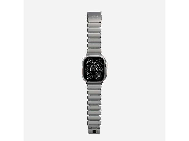 Nomad Stratos Band - 49mm | Natural Titanium | Icy Blue Glow FKM