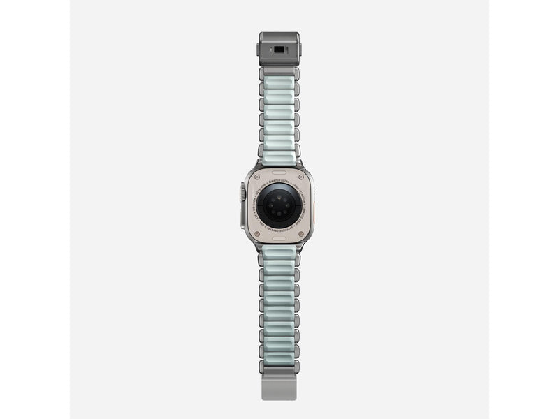 Nomad Stratos Band - 49mm | Natural Titanium | Icy Blue Glow FKM