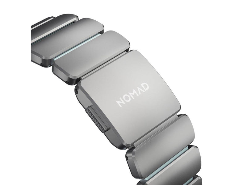 Nomad Stratos Band - 49mm | Natural Titanium | Icy Blue Glow FKM