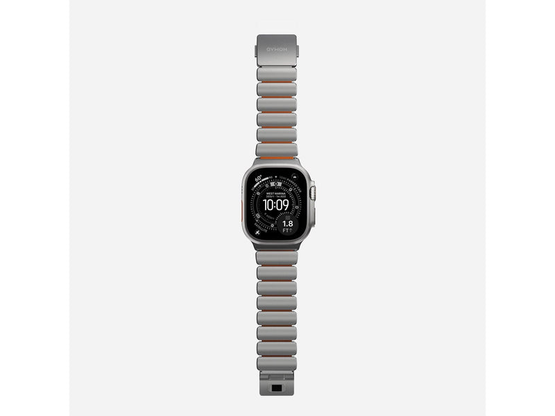 Nomad Stratos Band - 49mm | Natural Titanium | Ultra Orange FKM