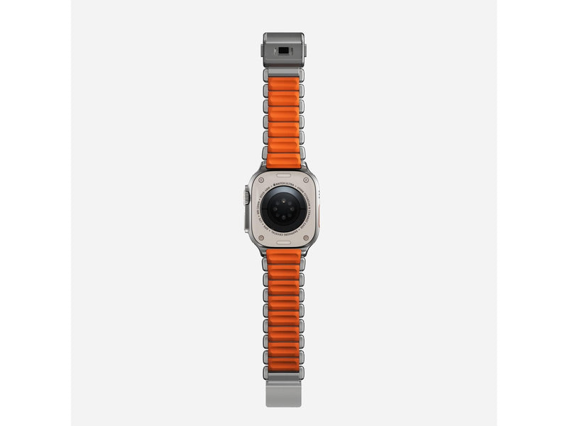 Nomad Stratos Band - 49mm | Natural Titanium | Ultra Orange FKM