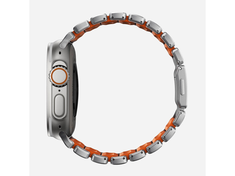 Nomad Stratos Band - 49mm | Natural Titanium | Ultra Orange FKM