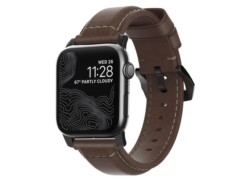 Nomad - Traditional Band - 44mm/42mm | Black Hardware | Rustic Brown Leather