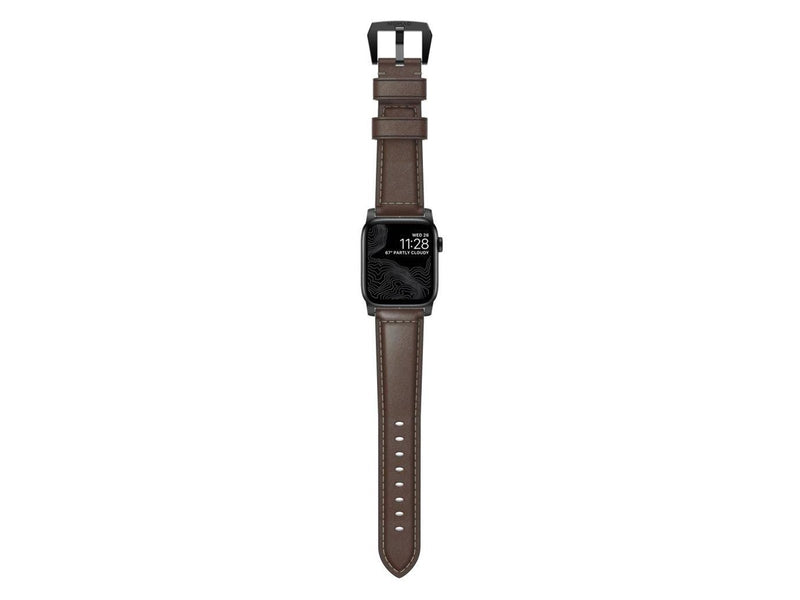 Nomad - Traditional Band - 44mm/42mm | Black Hardware | Rustic Brown Leather