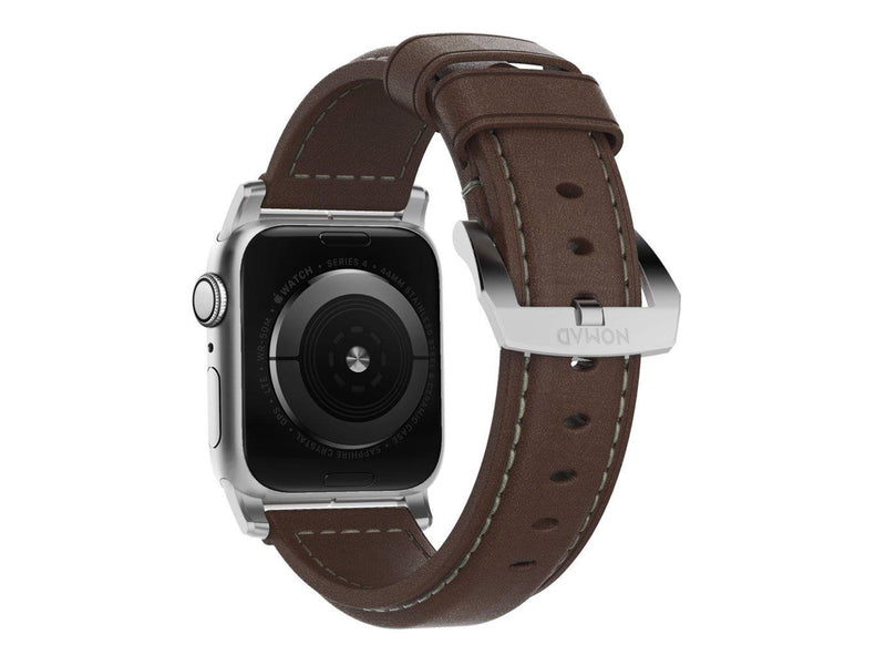 Nomad - Traditional Band - 44mm/42mm | Silver Hardware | Rustic Brown Leather