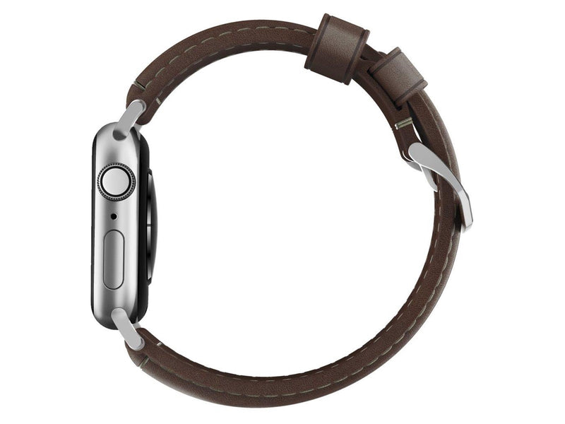 Nomad - Traditional Band - 44mm/42mm | Silver Hardware | Rustic Brown Leather