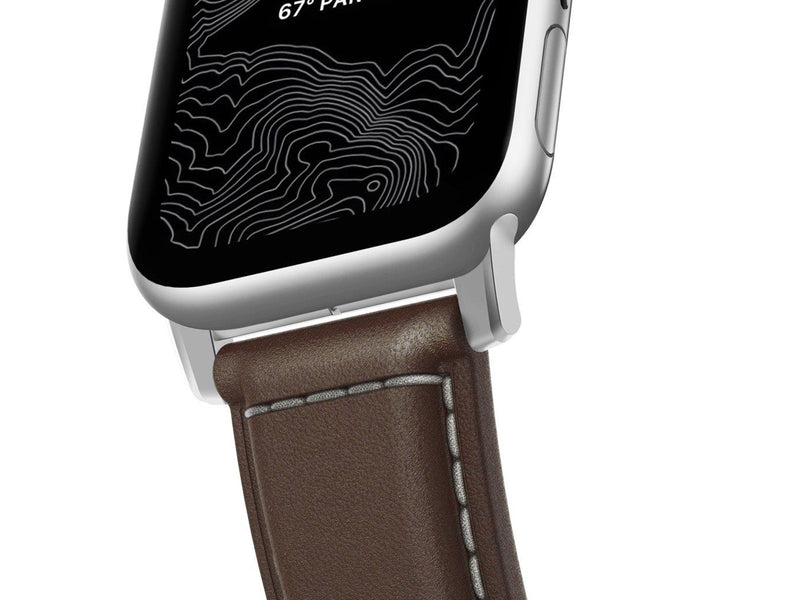 Nomad - Traditional Band - 44mm/42mm | Silver Hardware | Rustic Brown Leather