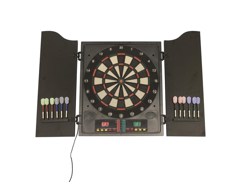 Nordic Games Dartskive elektronisk i dartskab med dartpile NORD