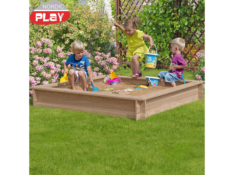 Nordic Play Sandkasse lærk 150 x 150 cm