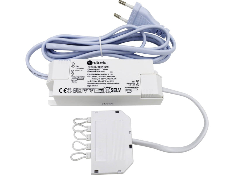 Nordtronic LED driver, dimmable, 350 / 500mA, 3,5-15W