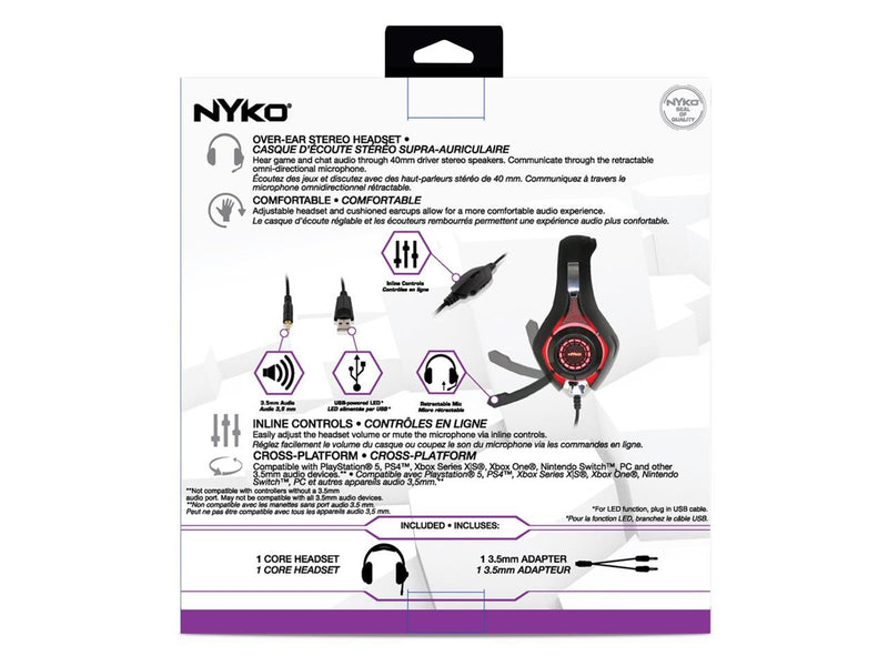 Nyko Core - Black - Wired Headset - Sony PlayStation 5