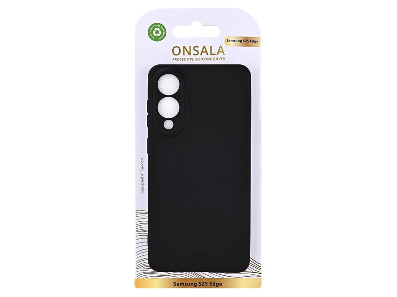 ONSALA Phone Case Samsung S25 Edge Back Silicone Touch Black