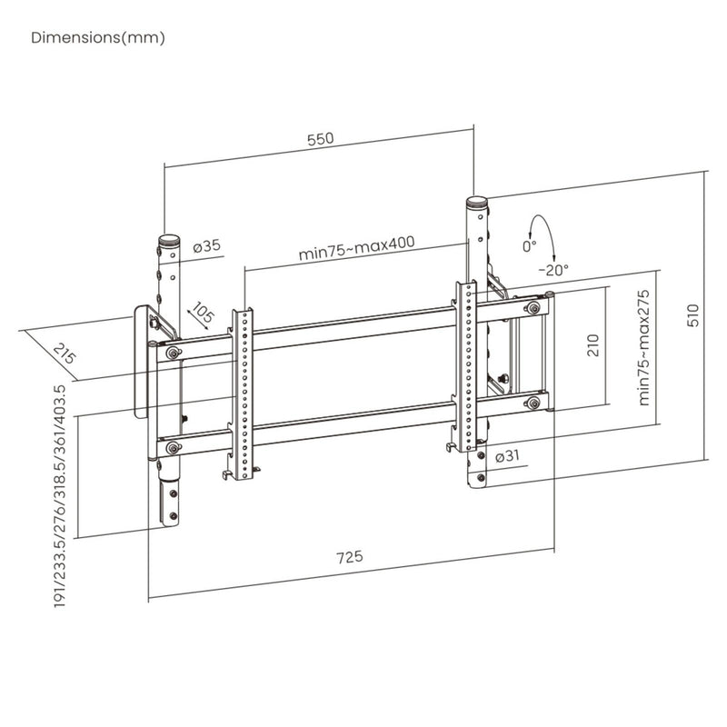 OPLITE Monitor Mount R8 (On Top Single Monitor) schwarz