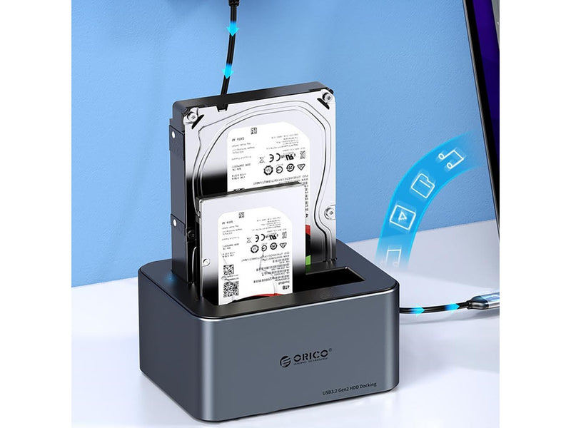 ORICO 6646C3-C 4-Drive Docking Station with Offline Clone Function 2.5"/3.5" SATA HDD/SSD - Gray