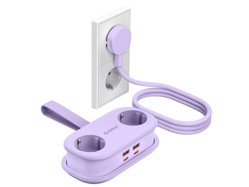 ORICO AP3 65W GaN 6in1 Power Strip 2x AC + 2x USB-A + 2x USB-C - Purple