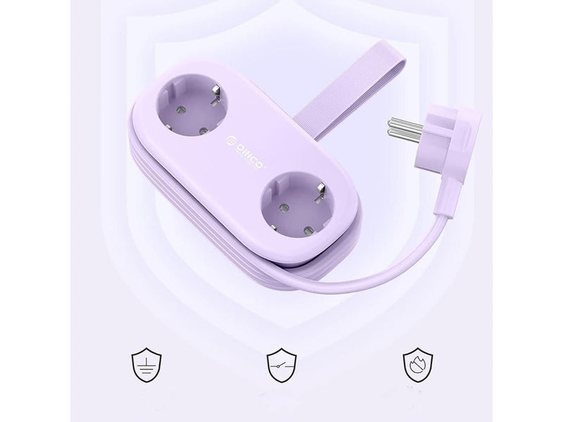 ORICO AP3 65W GaN 6in1 Power Strip 2x AC + 2x USB-A + 2x USB-C - Purple
