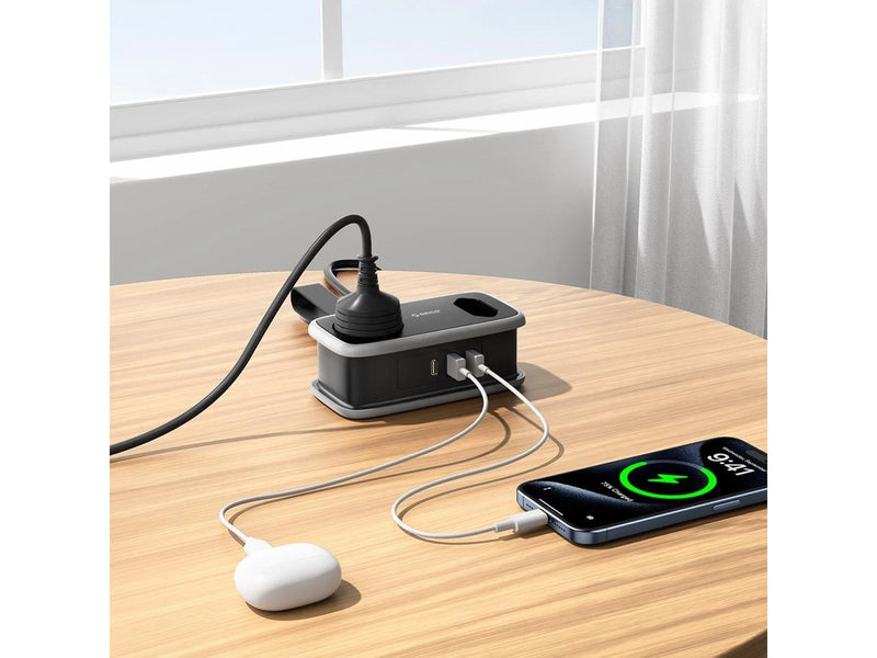 ORICO APP 15.5W 5in1 Power Strip 2x AC + 2x USB-A + 1x USB-C - Black