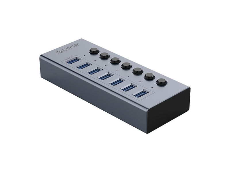 ORICO BT2U3-7AB Hub 7x USB-A 3.0 with switches - gray USB-Hubs - USB 3.0 - 7 - Grau