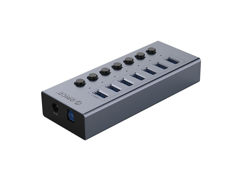 ORICO BT2U3-7AB Hub 7x USB-A 3.0 with switches - gray USB-Hubs - USB 3.0 - 7 - Grau