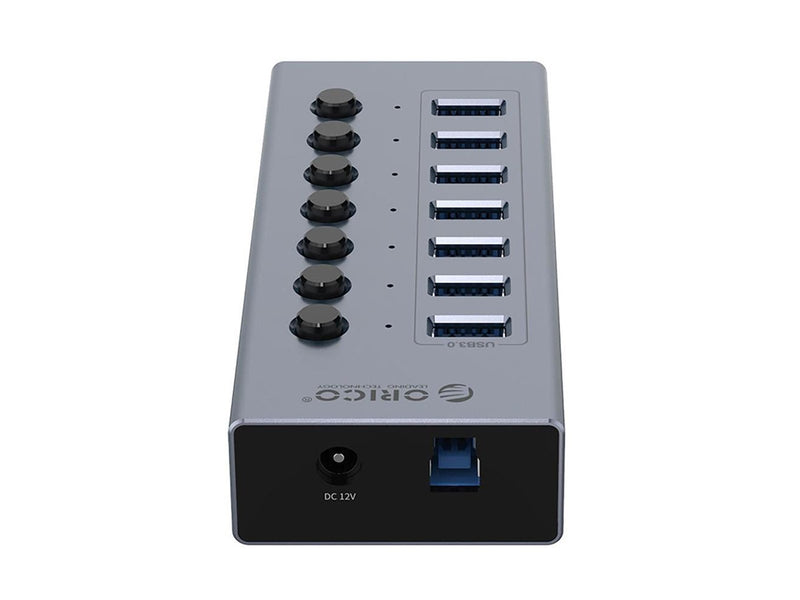 ORICO BT2U3-7AB Hub 7x USB-A 3.0 with switches - gray USB-Hubs - USB 3.0 - 7 - Grau