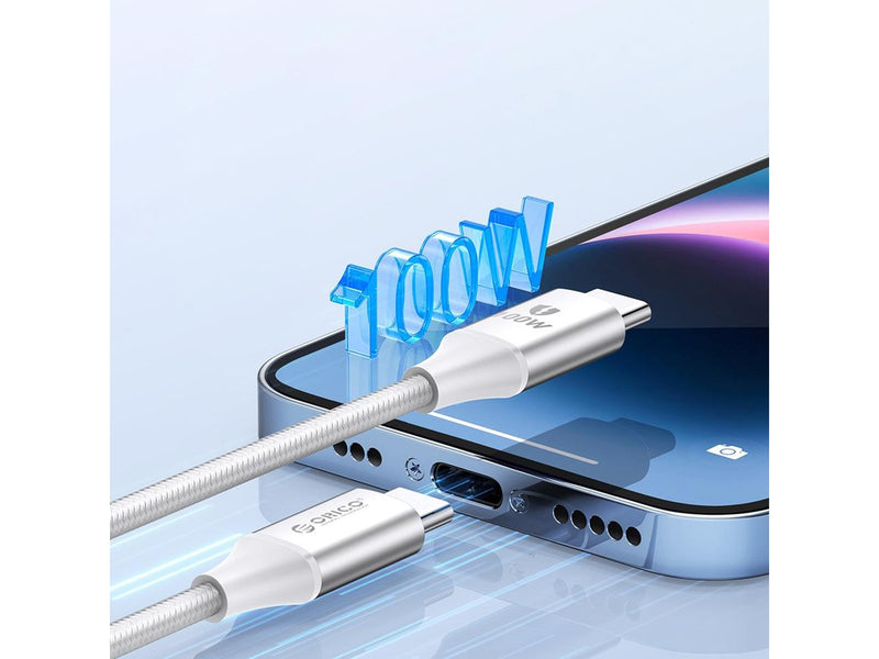 ORICO CDX 100W 5A Power Delivery USB-C - USB-C 1m Cable - White