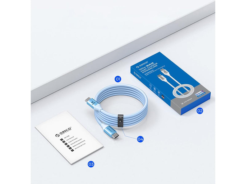 ORICO CDX 100W 5A Power Delivery USB-C - USB-C cable 1m - blue