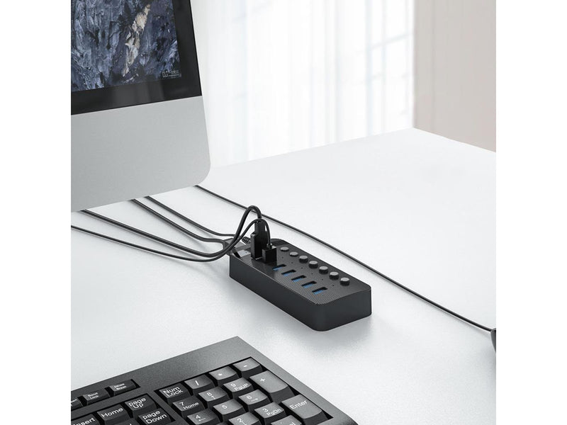 ORICO CT2U3-10AB 10x USB-A 3.0 Hub with Switches - Black USB-Hubs - USB 3.0 - 10 - Schwarz