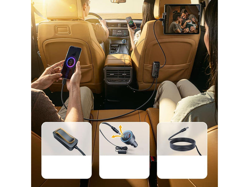 ORICO ChargeClip 108W Car Charger 2x USB-A + 4x USB-C with Clip - Black