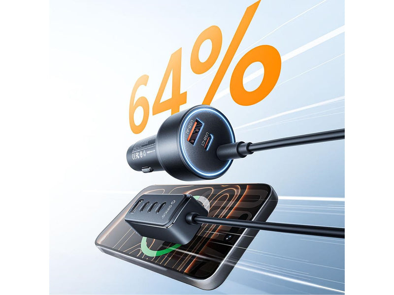 ORICO ChargeClip 108W Car Charger 2x USB-A + 4x USB-C with Clip - Black