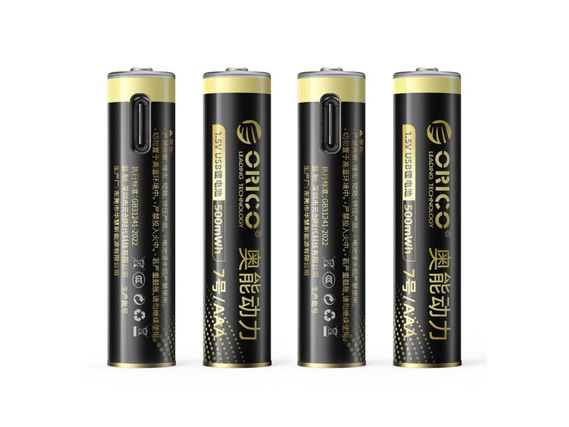 ORICO Ener-G EG7C lithium battery 1.5V 500mWh AAA USB-C rechargeable battery with charging cable 4 pcs.