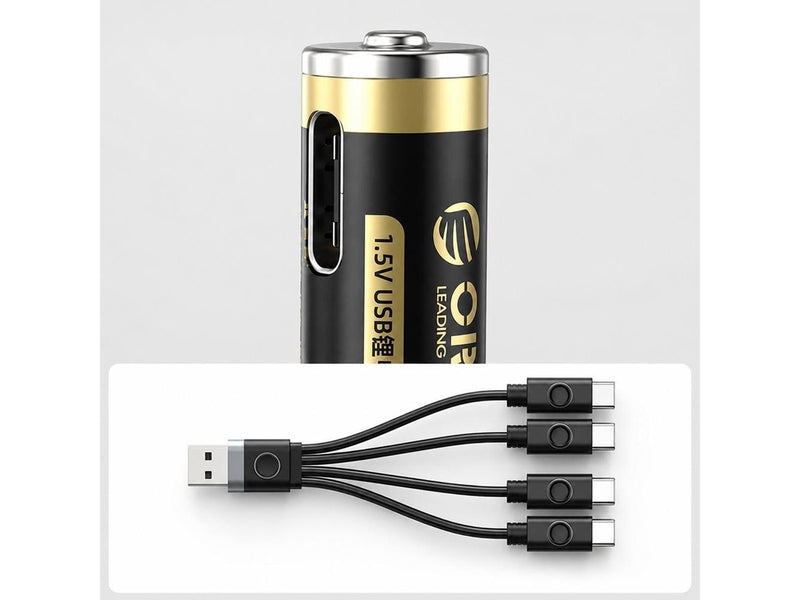 ORICO Ener-G EG7C lithium battery 1.5V 500mWh AAA USB-C rechargeable battery with charging cable 4 pcs.