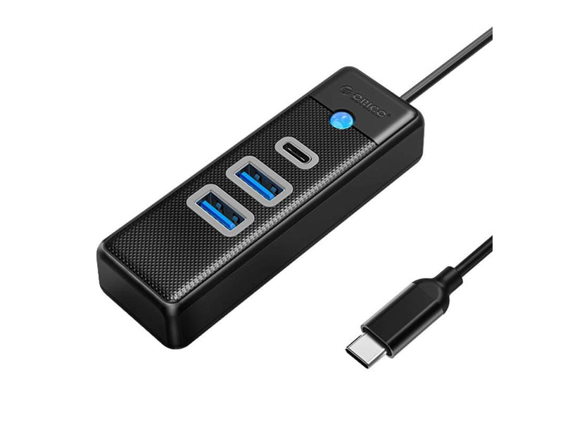 ORICO Hub USB-C to 2x USB 3.0 + USB-C 5 Gbps 0.15m (Black) USB-Hubs - USB 3.0 - 3 - Schwarz