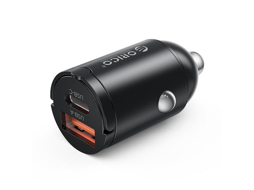 ORICO MiniRing 30W USB-A + USB-C Car Charger - Black
