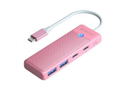 ORICO PAPW2AC-C3-C3 USB Hub 4-port 2x USB-A 3.0 1x USB-C 3.0 with USB-C PD 100W charging 0.15m - pink USB-Hubs - USB 3.0 - 4 - Pink