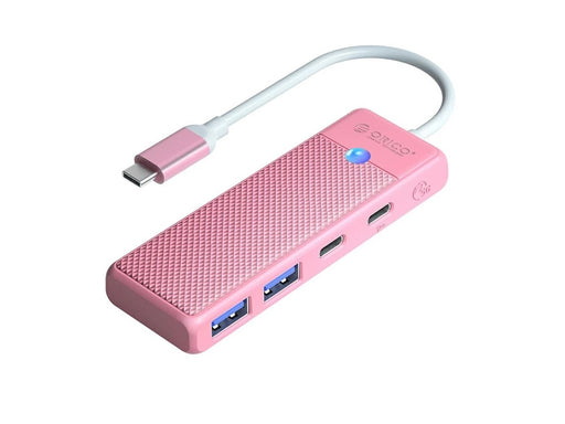 ORICO PAPW2AC-C3-C3 USB Hub 4-port 2x USB-A 3.0 1x USB-C 3.0 with USB-C PD 100W charging 0.15m - pink USB-Hubs - USB 3.0 - 4 - Pink
