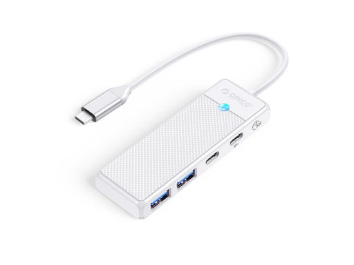 ORICO PAPW2AC-C3 USB Hub 4-port 2x USB-A 3.0 1x USB-C 3.0 with USB-C PD 100W charging 0.15m - white USB-Hubs - USB 3.0 - 4 - Weiß