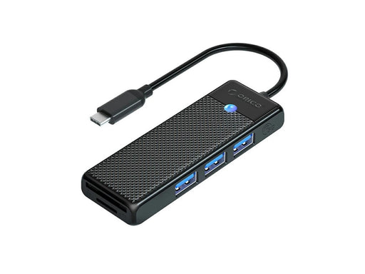 ORICO PAPW3AT-C3 USB Hub 4-port 3x USB-A 3.0 with microSD/SD card reader 1 m - black USB-Hubs - USB 3.0 - 4 - Schwarz