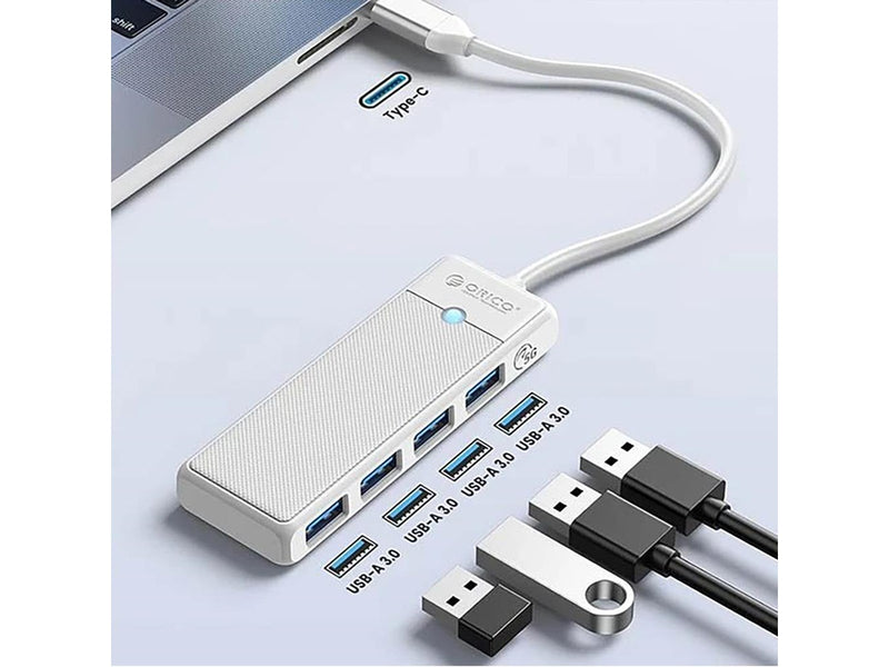 ORICO PAPW4A-C3 USB Hub 4-port 4x USB-A 3.0 1.8 m - white USB-Hubs - USB 3.0 - 4 - Weiß
