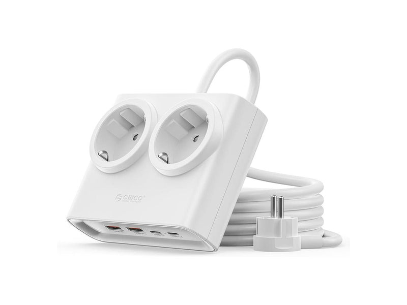 ORICO PDC25 25W 6in1 Power Strip 2x AC + 2x USB-A + 2x USB-C - White